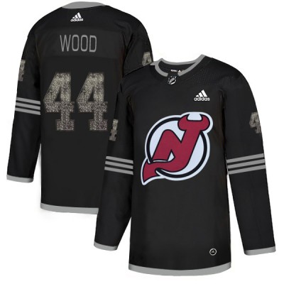 Adidas New Jersey Devils #44 Miles Wood Black Authentic Classic Stitched NHL Jersey